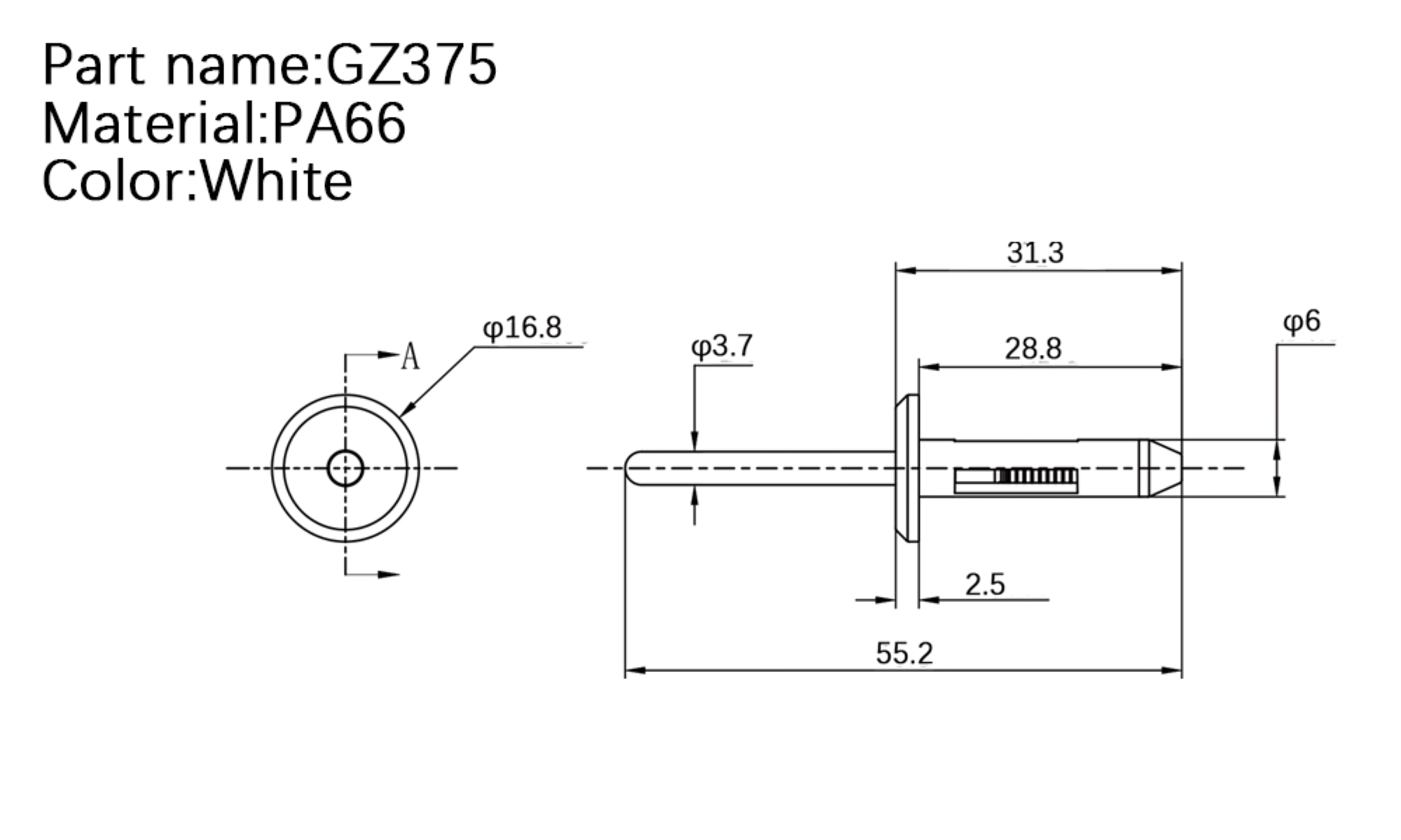 Plastic Blind Rivet GZ-375